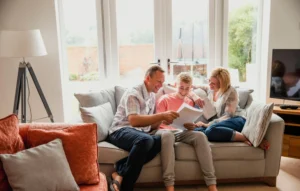 Child playing with educational toys in preschool