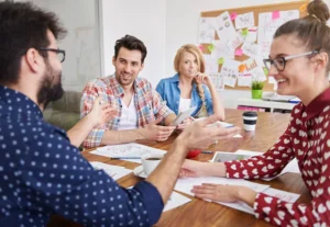 Father helping daughter with homework